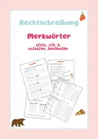 Vorschau - Arbeitsblätter - Merkwörter Übungen (x/chs, Doppelvokale oo/aa/ee, ä, V/v, Pronomen) - Deckblatt