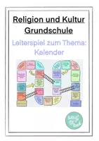 Vorschau - Spiele - Leiterspiel zum Thema Kalender im Fach Religion und Kultur - Deckblatt