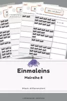 Vorschau - Arbeitsblätter - Wie viele Beine? Malreihe 8 | Einmaleins Arbeitsblatt 2./3. Klasse | 3-fach differenziert | inkl. Lösungen - Deckblatt