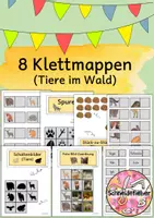 Vorschau - Arbeitsblätter - Klettmappen Waldtiere, Tiere im Wald, Spuren, Förderschule - Deckblatt