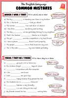 Vorschau - Arbeitsblätter - Common mistakes in the English language - Übungsblatt - Seite 1