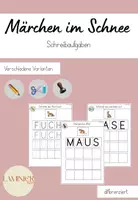 Vorschau - Arbeitsblätter - Märchen im Schnee - begleitende Schreibaufgabe - Deckblatt