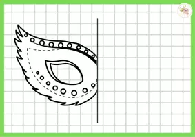 Vista previa - Manualidades / Dibujos para colorear - Fichas de simetría de Carnaval - página 1