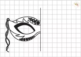 Vista previa - Manualidades / Dibujos para colorear - Fichas de simetría de Carnaval - página 2