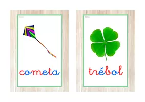 Vista previa - Tarjetas / Manipulativos - Vocabulario letra minúscula ligada (primavera) - Portada