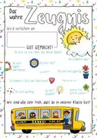 Vorschau - Mal- und Bastelvorlagen - Das wahre Zeugnis + Mutmacher & Affirmationen / Urkunde Zeugniszeit Kinderzeugnis - Seite 1