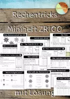 Vorschau - Arbeitsblätter - Rechentricks - ZR100 - Miniheft - Deckblatt