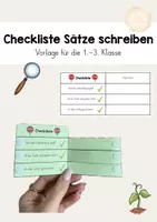 Vorschau - Merkblätter - Checkliste Sätze schreiben, Großschreibung, Punkte setzen - Deckblatt