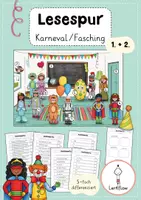 Vorschau - Arbeitsblätter - Lesespur Karneval, Fasching | Kl. 1 + 2 - Deckblatt