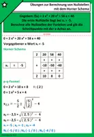 Vorschau - Arbeitsblätter - Horner Schema | Aufgaben zu Nullstellen - KOSTENLOS - Seite 2
