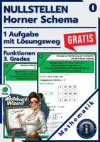 Vorschau - Arbeitsblätter - Horner Schema | Aufgaben zu Nullstellen - KOSTENLOS - Deckblatt