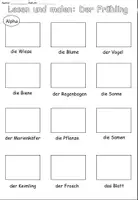 Vorschau - Arbeitsblätter - Lesen und malen "Der Frühling" Dreifach differenziert DaZ / DaF / Deutsch - Seite 1
