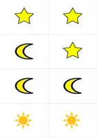 Vorschau - Bildkarten - Symbolkärtchen: Sonne Mond Stern 3-fach-Differenzierung - Deckblatt
