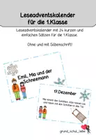 Vorschau - Arbeitsblätter - Leseadventskalender für die 1.Klasse - Deckblatt