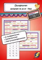 Vorschau - Arbeitsblätter - Übungskarten Anzahlen im 20er Feld - Deckblatt