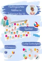 Vorschau - Arbeitsblätter - Fasching Würfelspiel - Addition im Zahlenraum bis 10 - Deckblatt