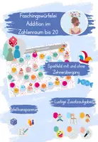 Vorschau - Spiele - Fasching Würfelspiel - Addition im Zahlenraum bis 20 - Deckblatt