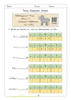 Vorschau - Arbeitsblätter - Tonne, Kilogramm, Gramm - Gewichte Klasse 4 (Massen) - Deckblatt