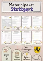 Vorschau - Arbeitsblätter - Stuttgart Lesetext mit Fragen + Lösungen Leseverstehen Wortspeicher didaktische Reserve Lesen Leseverständnis - Deckblatt
