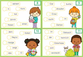Vorschau - Arbeitsblätter - Ostern Schüttelsätze Grundschule | Satzbau | Sätze schreiben Klasse 2-4 - Seite 3