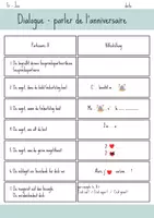 Vorschau - Arbeitsblätter - dialogue parler de l'anniversaire - Deckblatt