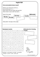 Vorschau - Arbeitsblätter - English Test for beginners - Seite 1