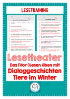 Vorschau - Arbeitsblätter - Dialoggeschichten. Lesetheater. Tiere im Winter - Deckblatt