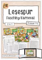 Vorschau - Arbeitsblätter - Lesespur "Fasching/Karneval" - Klasse 1 bis 4 - Deckblatt