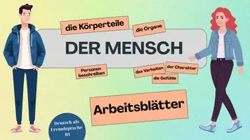 Vorschau - Arbeitsblätter - der Mensch-Körperteile Personen beschreiben Arbeitsblätter - Deckblatt