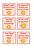 Vorschau - Arbeitsblätter - Mutmacher-Kärtchen zum Zwischenzeugnis - Seite 1