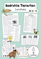 Vorschau - Arbeitsblätter - Bedrohte Tierarten, Artensterben: Lerntheke, BNE | Klasse 3 - 5 - Deckblatt