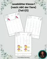Vorschau - Arbeitsblätter - Materialpaket - Leseblätter Klasse 1 (ABC der Tiere) - Seite 1