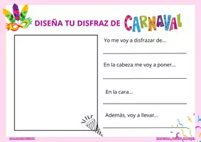 Vista previa - Manualidades / Dibujos para colorear - Diseña tu disfraz - Carnaval - página 1