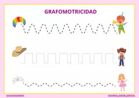 Vista previa - Hojas de trabajo - Grafomotricidad - Carnaval - página 1