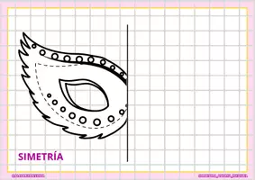Vista previa - Manualidades / Dibujos para colorear - Simetría - Carnaval - página 1