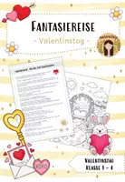Vorschau - Mal- und Bastelvorlagen - Fantasiereise / Entspannung: Valentinstag (Klasse 1-4) - Deckblatt