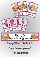 Vorschau - Präsentationen/Tafelbilder - Tafelmaterial Young World 3 Unit 5 "Sports and games" - Klett - Deckblatt