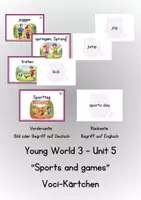 Vorschau - Prüfungsvorbereitung - Voci-Kärtchen Young World 3 Unit 5 "Sports and games" - Klett - Deckblatt