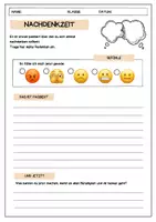 Vorschau - Arbeitsblätter - Nachdenkzeit - Falls etwas mal nicht so gut läuft! - Deckblatt