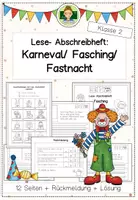 Vorschau - Arbeitsblätter - Lese- und Abschreibheft: Karneval (Fasching und Fastnacht) - Deckblatt