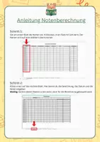 Vorschau - Lehrpläne/Lehrermaterial - Noten Rechner - Zeugnis - Excel - Seite 1
