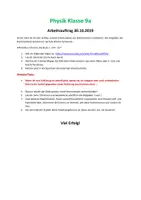 Vorschau - Arbeitsblätter - Arbeitsauftrag zum Thema Elektromotor - Deckblatt