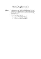 Vorschau - Arbeitsblätter - Arbeitsauftrag zum Thema Generator - Geschichte und Verwendung - Deckblatt