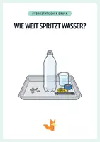 Vorschau - Arbeitsblätter - Wasserdruck - Wie weit spritzt Wasser? Hydrostatik Experiment und Arbeitsblätter - Deckblatt