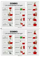 Vorschau - Spiele - Las preposiciones de lugar - Domino-Arbeitsblatt - Seite 1