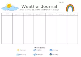 Vorschau - Arbeitsblätter - Englisch: Weather Journal - Deckblatt