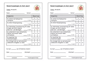 Vorschau - Test - Bewertung Sport - Balancieren, Rolle vorwärts, Akrobatik, Spielen - Seite 3