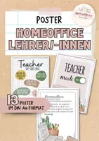 Vorschau - Mal- und Bastelvorlagen - 13 Poster | Homeoffice Lehrkräfte oder Lehrerzimmer | Lehrergeschenk - Deckblatt