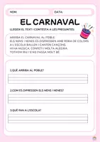 Vista previa - Hojas de trabajo - Comprensions lectores_Carnaval (Cicle inicial) - página 1