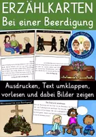 Vorschau - Fördermaterial/Inklusion - Ablauf einer Beerdigung ERZÄHLKARTEN Grundschule (Tod Sterben Trauer) - Deckblatt